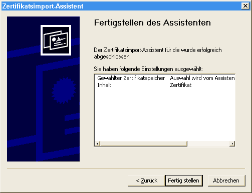 Install certificate